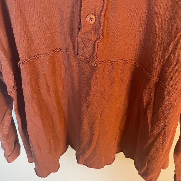 Urban Outfitters UO Freddie Henley OversizednTunic Top in Burnt Orange Size XS - Picture 9 of 12